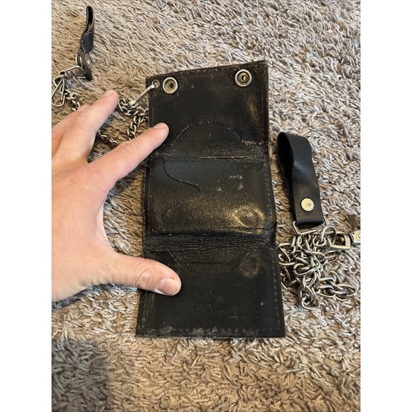 Vintage Harley Davidson Leather Chain Wallet Made In The USA - Picture 12 of 13